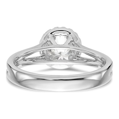 14K White Gold Diamond Halo Engagement Ring Semi-Mount – view 6