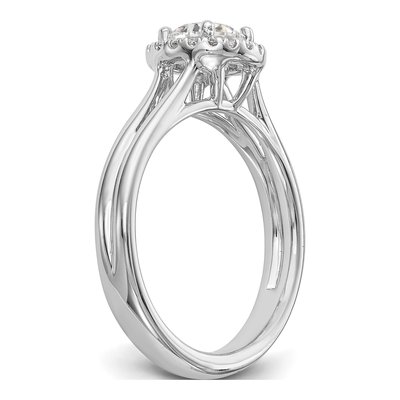 14K White Gold Diamond Halo Engagement Ring Semi-Mount – view 7