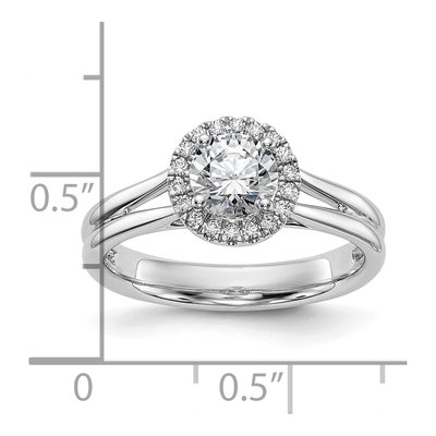 14K White Gold Diamond Halo Engagement Ring Semi-Mount – view 8