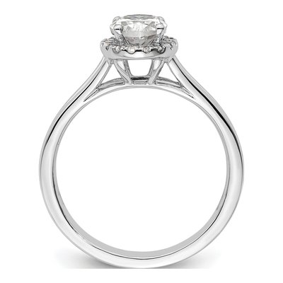 14K White Gold Diamond Halo Engagement Ring Semi-Mount – view 4