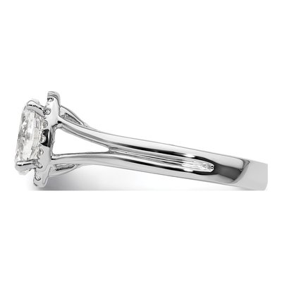 14K White Gold Diamond Halo Engagement Ring Semi-Mount – view 5