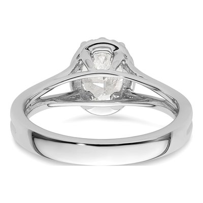 14K White Gold Diamond Halo Engagement Ring Semi-Mount – view 7