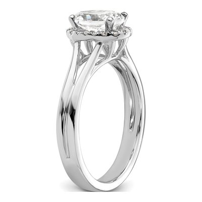 14K White Gold Diamond Halo Engagement Ring Semi-Mount – view 8