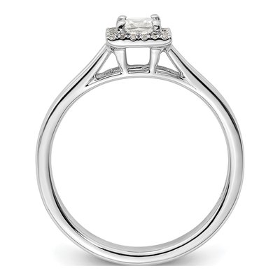 14K White Gold Diamond Halo Engagement Ring Semi-Mount – view 3