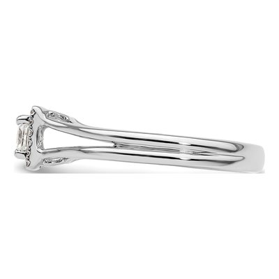 14K White Gold Diamond Halo Engagement Ring Semi-Mount – view 4