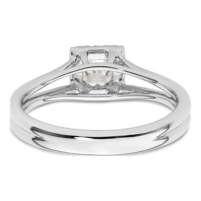 14K White Gold Diamond Halo Engagement Ring Semi-Mount – view 6