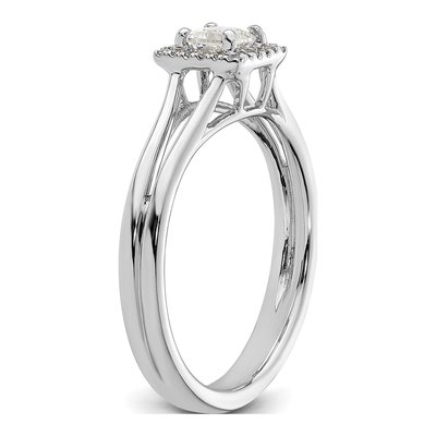 14K White Gold Diamond Halo Engagement Ring Semi-Mount – view 7