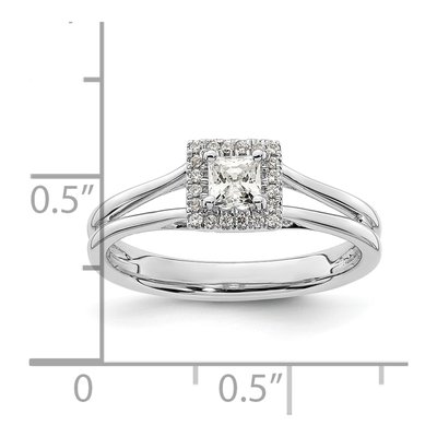 14K White Gold Diamond Halo Engagement Ring Semi-Mount – view 8