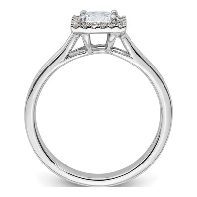 14K White Gold Diamond Halo Engagement Ring Semi-Mount – view 3