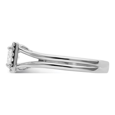 14K White Gold Diamond Halo Engagement Ring Semi-Mount – view 4