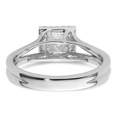 14K White Gold Diamond Halo Engagement Ring Semi-Mount – view 6