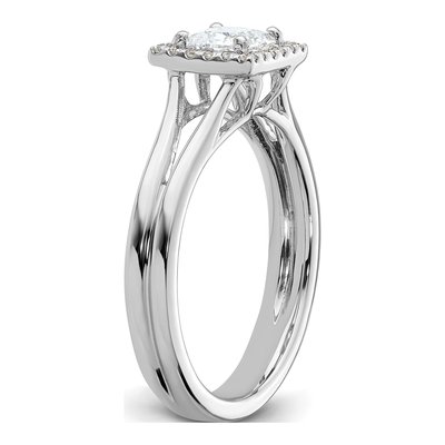 14K White Gold Diamond Halo Engagement Ring Semi-Mount – view 7