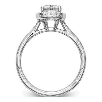 14K White Gold Diamond Cushion Halo Engagement Ring Semi-Mount – view 2
