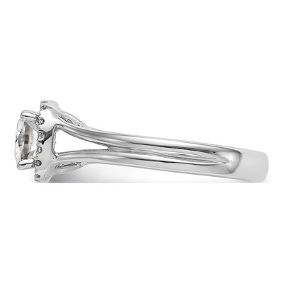 14K White Gold Diamond Cushion Halo Engagement Ring Semi-Mount – view 3