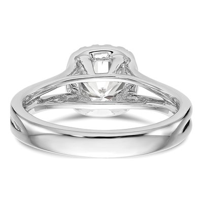 14K White Gold Diamond Split Shank Cushion Halo Engagement Ring Semi-Mount – view 5