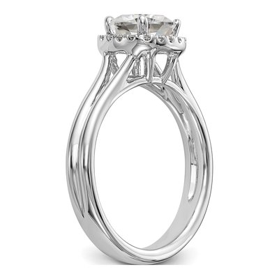 14K White Gold Diamond Split Shank Cushion Halo Engagement Ring Semi-Mount – view 6