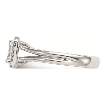 14K White Gold Diamond Halo Engagement Ring Semi-Mount – view 3