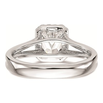 14K White Gold Diamond Halo Engagement Ring Semi-Mount – view 5