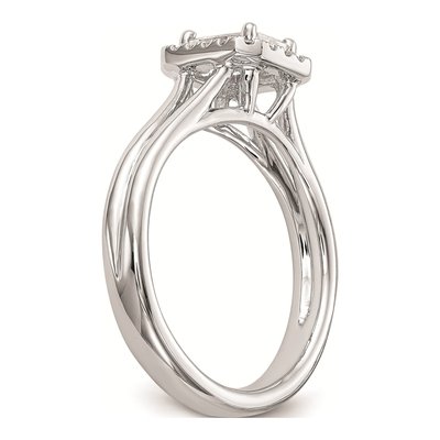 14K White Gold Diamond Halo Engagement Ring Semi-Mount – view 6