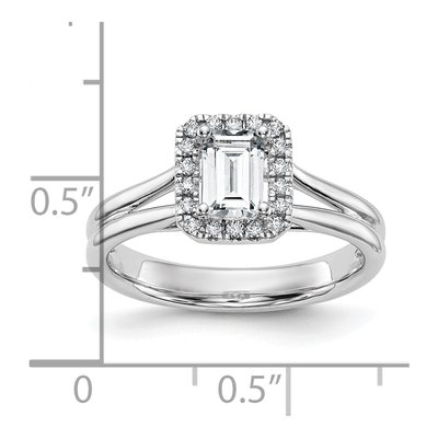 14K White Gold Diamond Halo Engagement Ring Semi-Mount – view 7