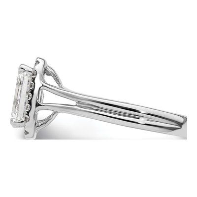 14K White Gold Diamond Halo Setting Engagement Ring Semi-Mount – view 4