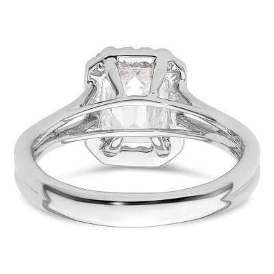 14K White Gold Diamond Halo Setting Engagement Ring Semi-Mount – view 6