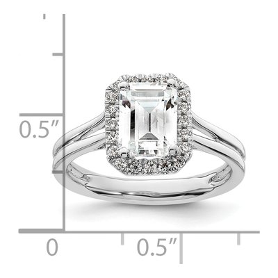 14K White Gold Diamond Halo Setting Engagement Ring Semi-Mount – view 8
