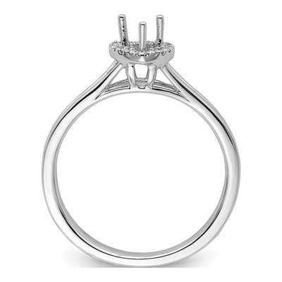 14K White Gold Diamond Halo Engagement Ring Semi-Mount – view 3