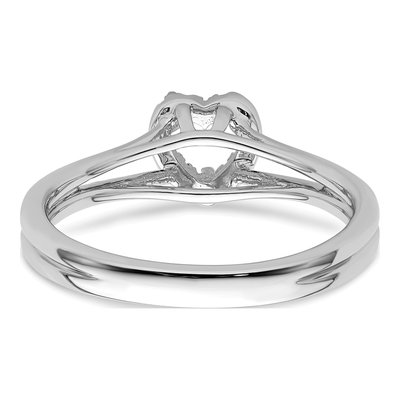 14K White Gold Diamond Halo Engagement Ring Semi-Mount – view 6