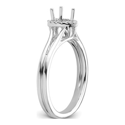 14K White Gold Diamond Halo Engagement Ring Semi-Mount – view 7