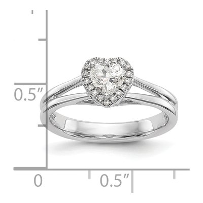 14K White Gold Diamond Halo Engagement Ring Semi-Mount – view 8