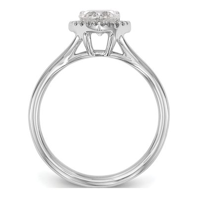 14K White Gold Diamond Halo Engagement Ring Semi-Mount – view 2