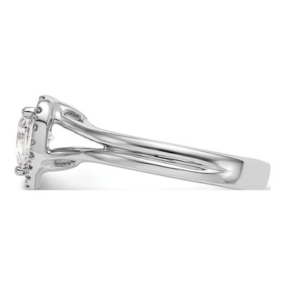 14K White Gold Diamond Halo Engagement Ring Semi-Mount – view 3