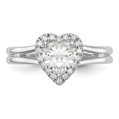 14K White Gold Diamond Halo Engagement Ring Semi-Mount – view 4