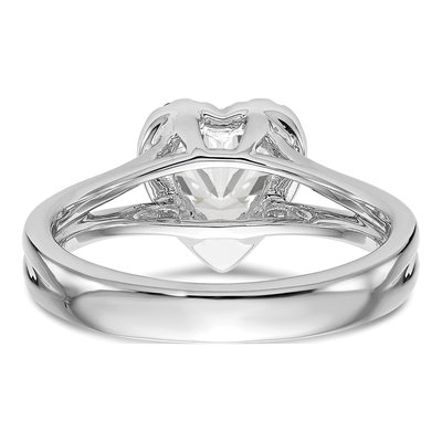 14K White Gold Diamond Halo Engagement Ring Semi-Mount – view 5