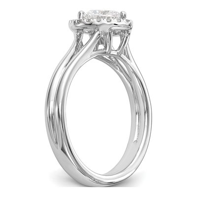 14K White Gold Diamond Halo Engagement Ring Semi-Mount – view 6