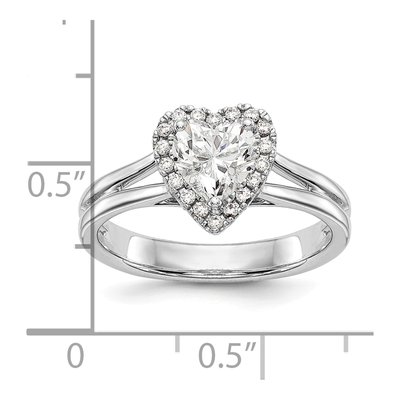 14K White Gold Diamond Halo Engagement Ring Semi-Mount – view 7