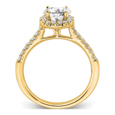 14K Yellow Gold 3/4 ct tw Lab-Grown Diamond Halo Engagement Ring – view 3