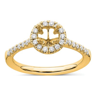 14K Yellow Gold 3/4 ct tw Lab-Grown Diamond Halo Engagement Ring – view 8