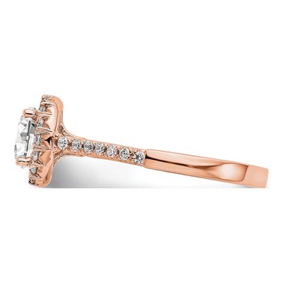 14K Rose Gold Diamond Round Halo Engagement Ring Semi-Mount – view 4