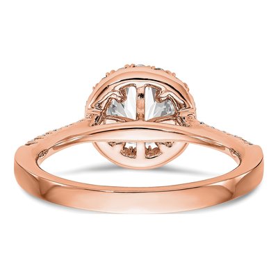 14K Rose Gold Diamond Round Halo Engagement Ring Semi-Mount – view 6