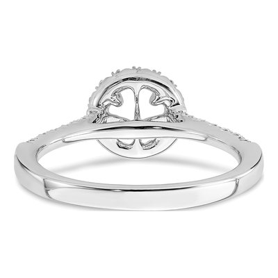 Platinum Lab-Grown Diamond Round Halo Engagement Ring Semi-Mount – view 6