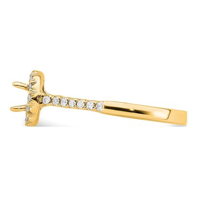 14K Yellow Gold Diamond Halo Setting Engagement Ring Semi-Mount – view 4