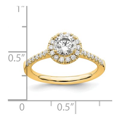 14K Yellow Gold Diamond Halo Setting Engagement Ring Semi-Mount – view 8