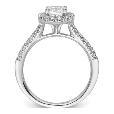 14K White Gold Diamond Halo Engagement Ring Semi-Mount – view 4