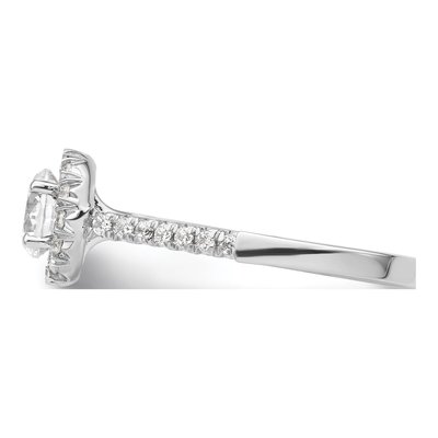 14K White Gold Diamond Halo Engagement Ring Semi-Mount – view 5