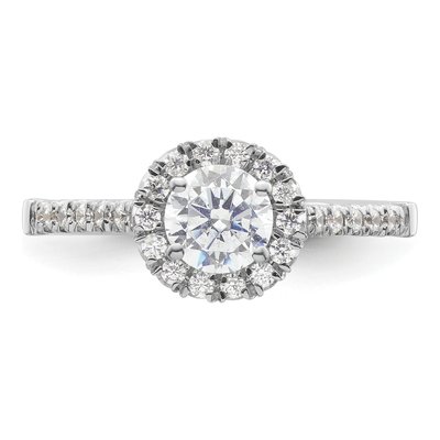 14K White Gold Diamond Halo Engagement Ring Semi-Mount – view 6