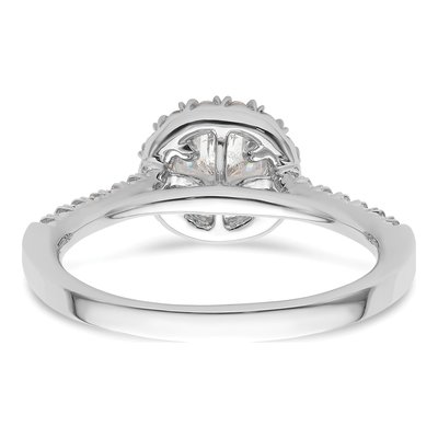14K White Gold Diamond Halo Engagement Ring Semi-Mount – view 7