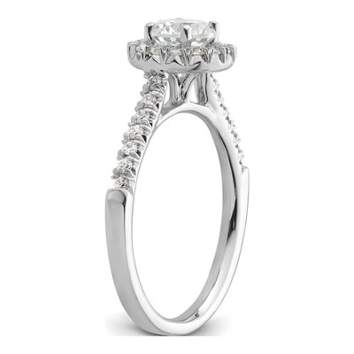 14K White Gold Diamond Halo Engagement Ring Semi-Mount – view 8