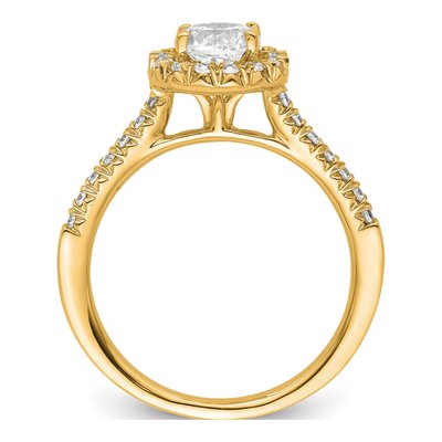 14K Yellow Gold Diamond Round Halo Engagement Ring Semi-Mount – view 2